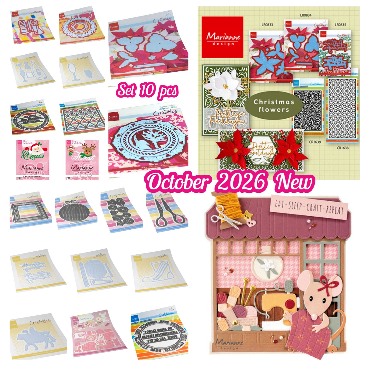 October 2026 New Santa Xmas Reindeer Kerst Champagne Tiny's Amaryllis Cutting Dies Handmade Greeting Card Scrapbook Decoration