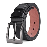 Men's PU Leather Casual Belt with Buckle – 3.8cm Black Belt for Jeans and Business Wear, 110–130cm
