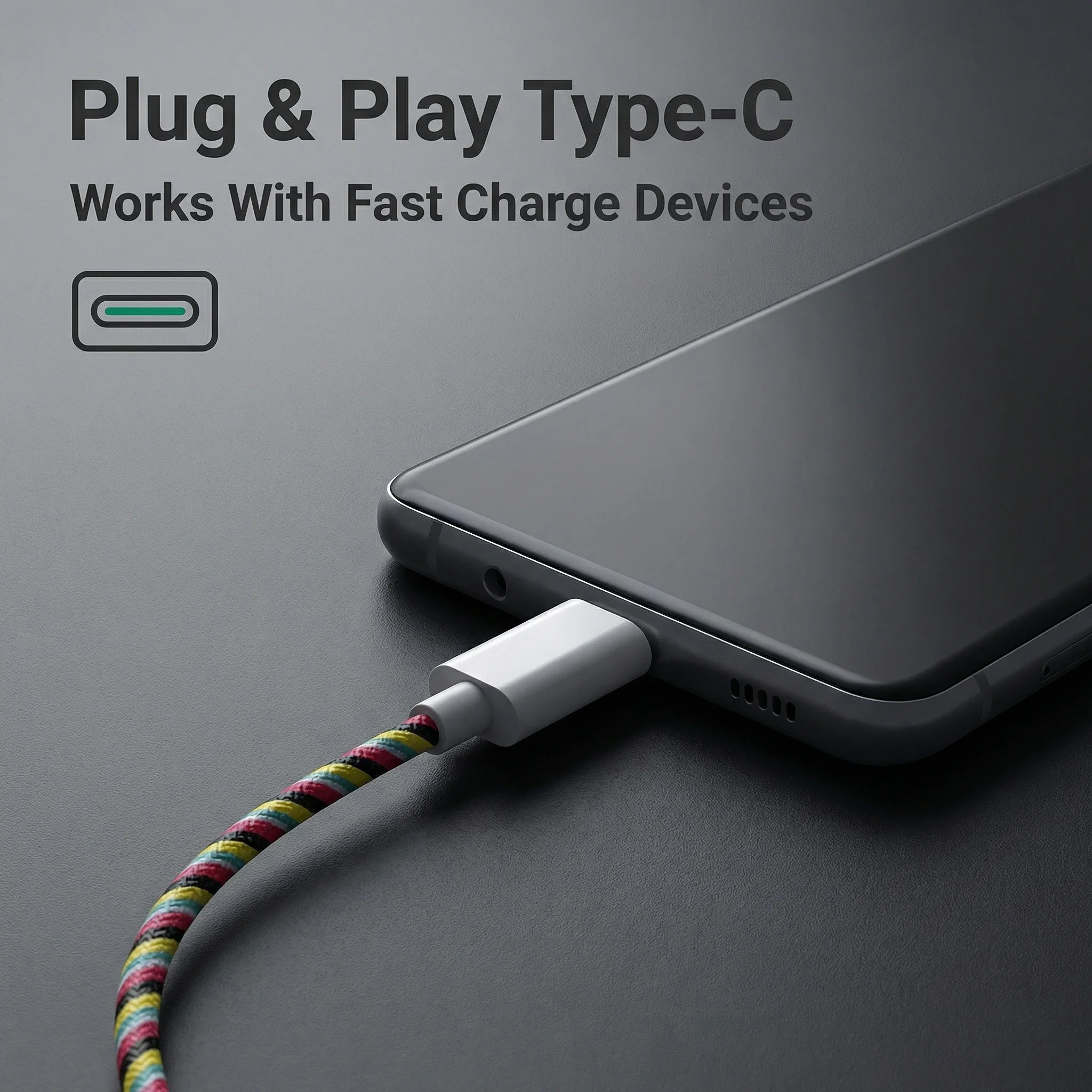 Typ-C 3,5mm Kabelgebundene Kopfhörer Geflochtenes Langlebiges Kabel Plug-and-Play Eingebautes Mikrofon Ein-Klick-Anruffunktion für Musik und Anrufe für Smartphone Tablet PC – Detail 2