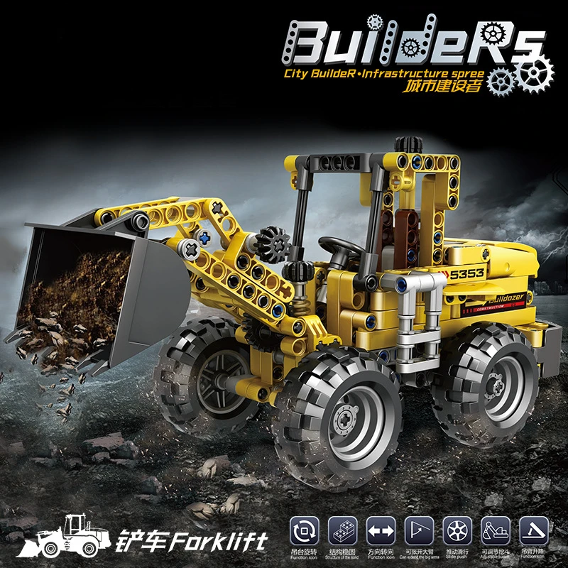 Distance car crane excavator carrying car assembling toy building blocks - Perfect Christmas, Halloween, Birthday Gift