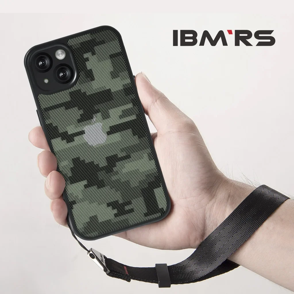 IBMRS for Apple iPhone 13  Case  camouflage lear transparent Shockproof shell(Comes with wrist strap)