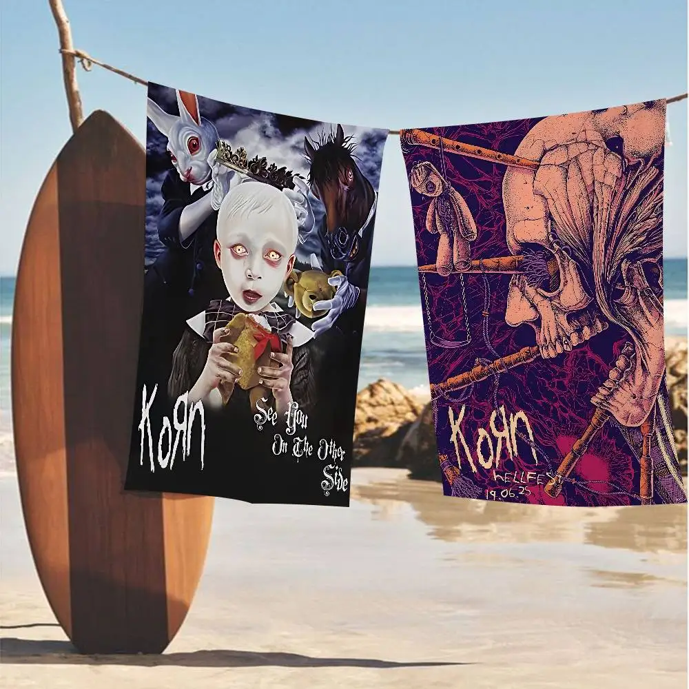 Rock Band K-KornS Microfiber Beach Towel Absorbent Quick dry Soft Yoga Swimming Resort Mountain Climbing Towel