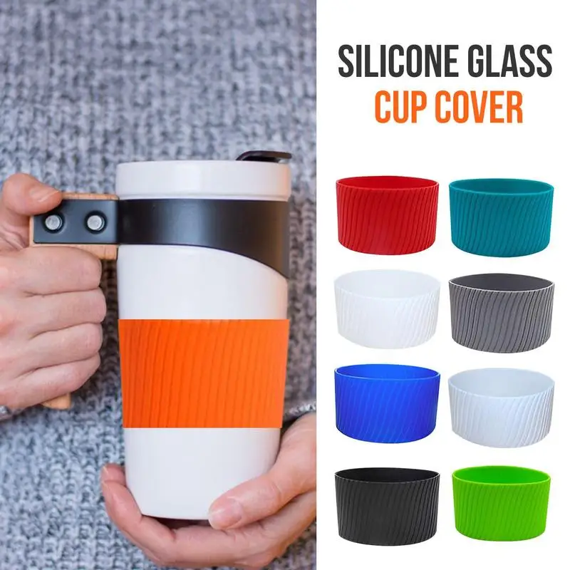 Silicone Cup Sleeve Heat Insulation Non-slip Bottle Holder Reusable Coffee Mug Protector Colored Protective Mug Sleeve