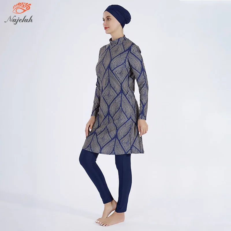 

Muslim Modest Swimwear Women Swimsuit Swimming Hijab Islamic Long Sleeve Suit Cover Ups Burkini Hijabs For Woman Bathing Swim