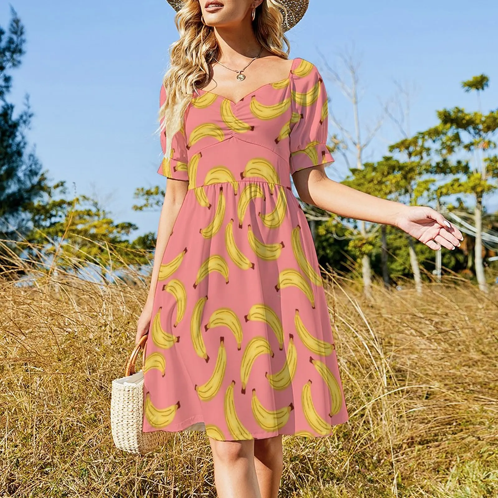 Banana lover Short Sleeved Dress evening dresses ladies Party dresses dress summer Dress