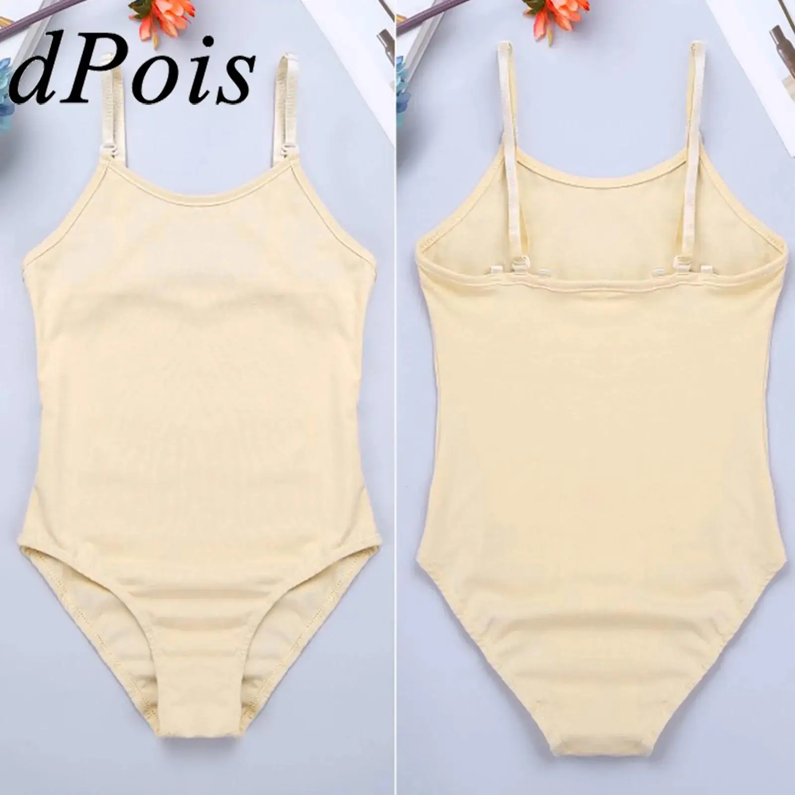 

Dpois Nude Bodysuit Teens Adjustable Strap Ballet Dance Leotard for Kids Ballet Tutu Girls Children Gymnastics Jumpsuit