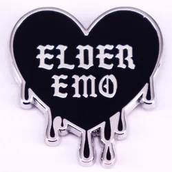 Elder Emo Heart Shaped Enamel Brooch Pin