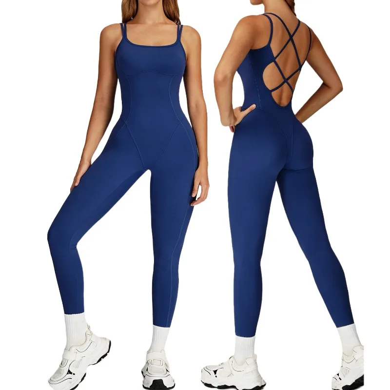 

Naked Jumpsuit, Cross Back Integrated Slim Yoga Suit, Outdoor Running and Fitness Suit