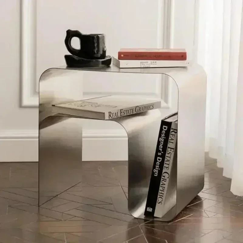 

Stainless Coffee Design Living Room Table Stainless Auxiliary Bauhaus Bedside Balcony Kitchen Aesthetic Mesa Centro Furniture