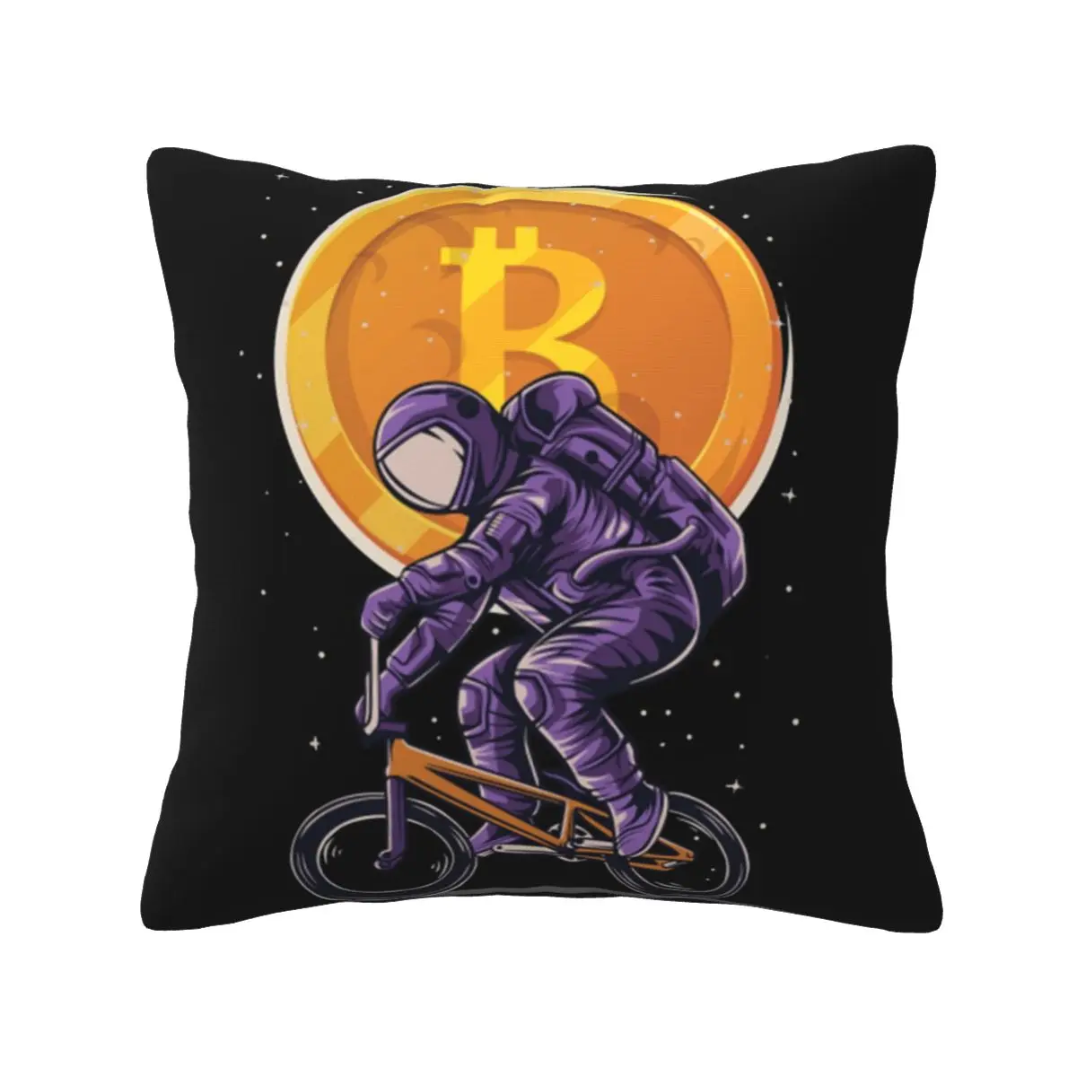 Bitcoin BTC Mining Moon polyester decorative cushion Dropshipping Digital printing 50x50cm ornamental pillows