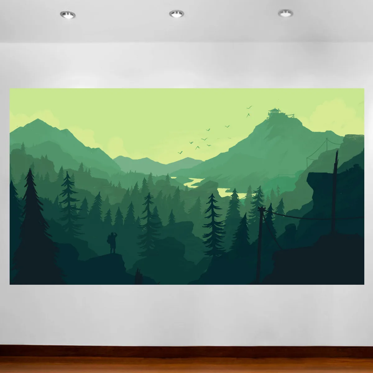 Firewatch المشارك عادية الإجهاد الإغاثة مغامرة لعبة المشارك قماش جدار اللوحة غرفة المعيشة جدار ديكور ملصقات الحائط ديكور المنزل #4