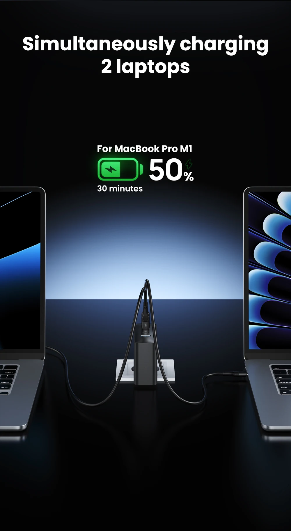 ASOMETECH 100 W USB-Ladegerät GaN-Ladegerät für MacBook Laptop Schnellladung für Samsung Xiaomi USB Typ C PD-Aufladung für iPhone 15 14 – Detail 7