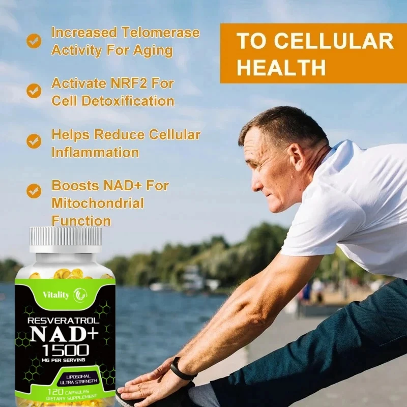 Vitality NAD Natural Energy Supplements, Anti-Aging e Saúde Celular, Fortalece o Sistema Imunológico