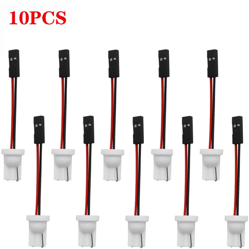 

10PCS Festoon/T10/BA9S T4w Connector Wire Cables For All Car Light Led Panel Dome Light Socket Plugs Pin Adapter DC 12V