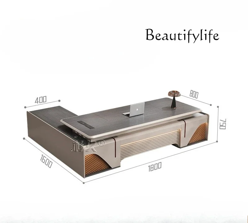 Q Mesa De Centro SalaL Shape Storage Executive Desk Manager Designer Computer Study Office Desks أدراج الكتابة Mesa Escrivanin