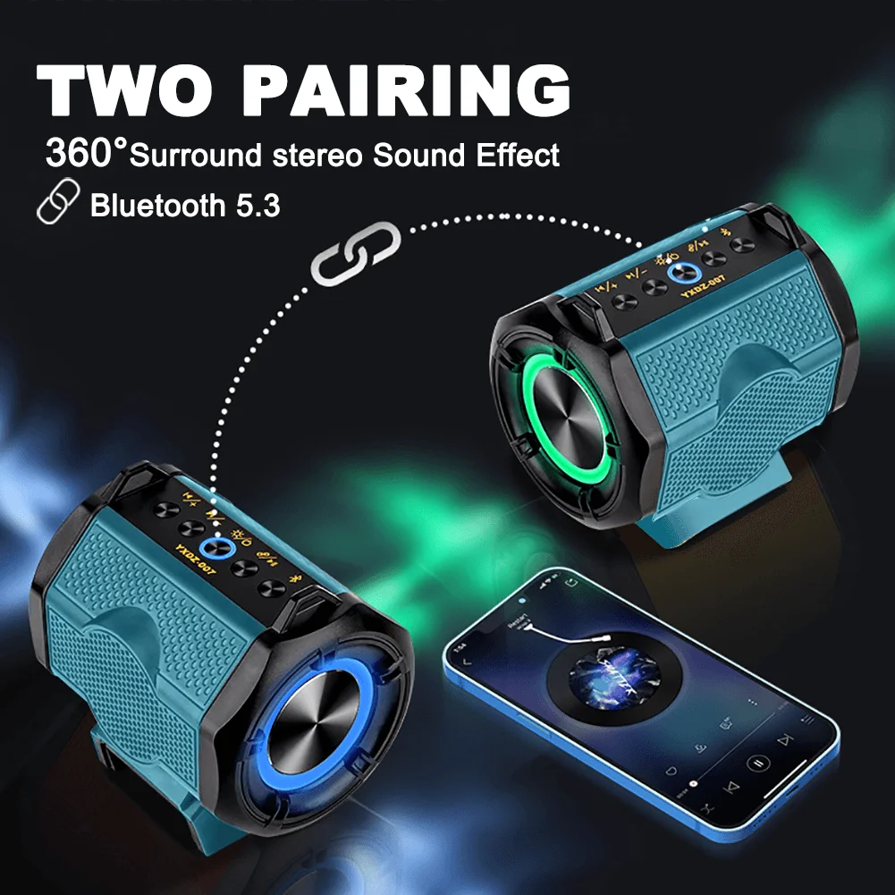 Bluetooth Speaker for Worksite Camping and Parties fit Makita 18v Battery(Battery not Included)