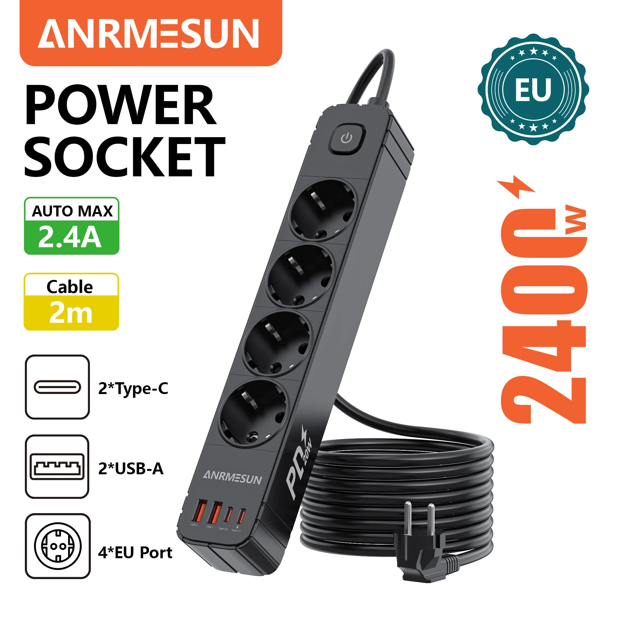 Variant: 4 AC sockets USB