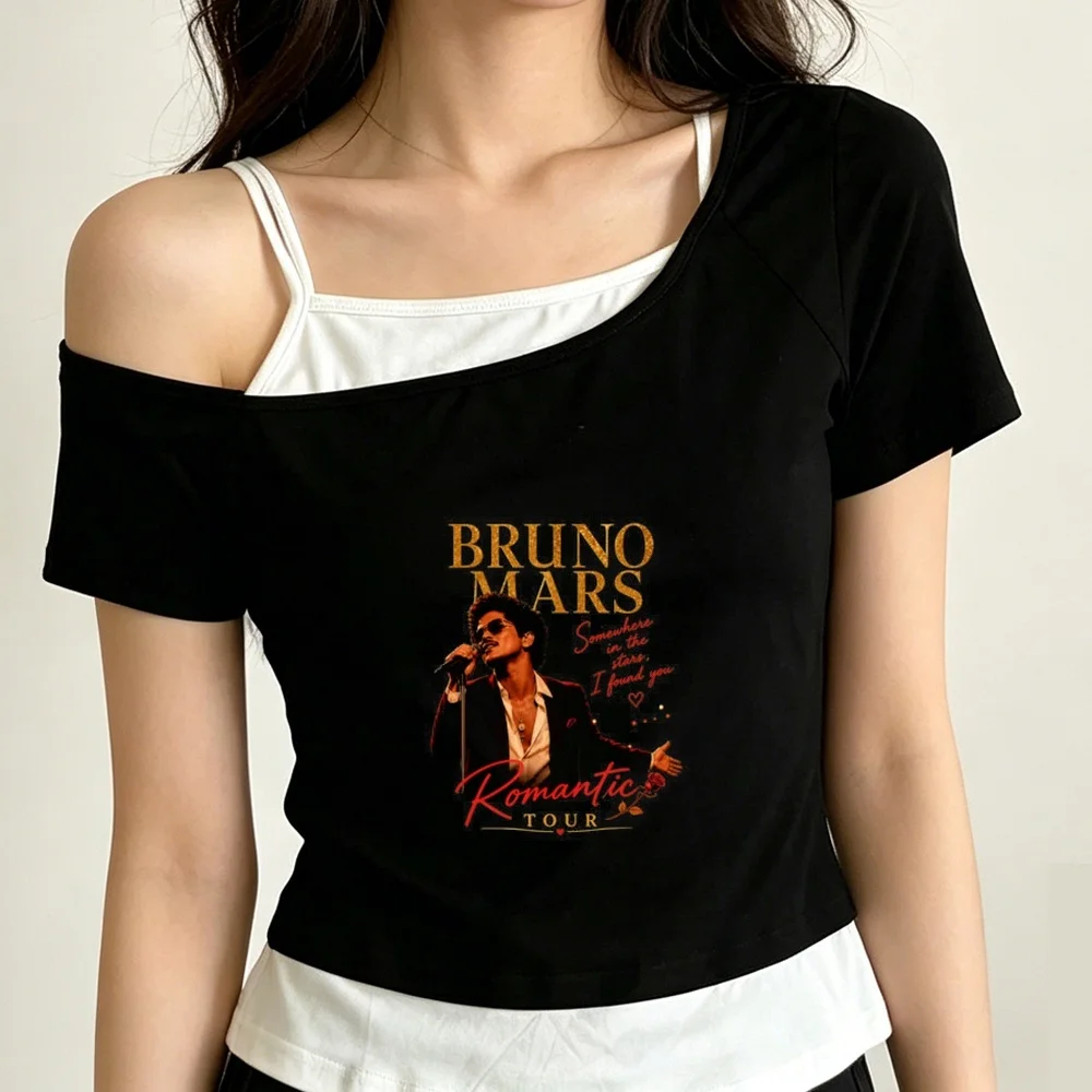 Bruno Mars cropped top shoujo jojifuku 2000s goth dollette gothic t-shirt scene  vintage dollette baddie party