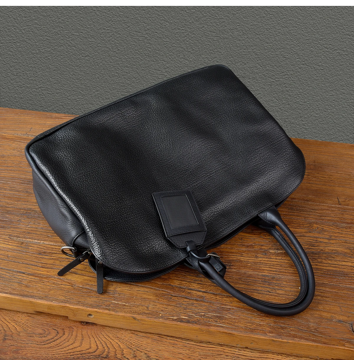 business casual handmade first layer cowhide men's large capacity briefcase simple luxury soft genuine leather work handbag