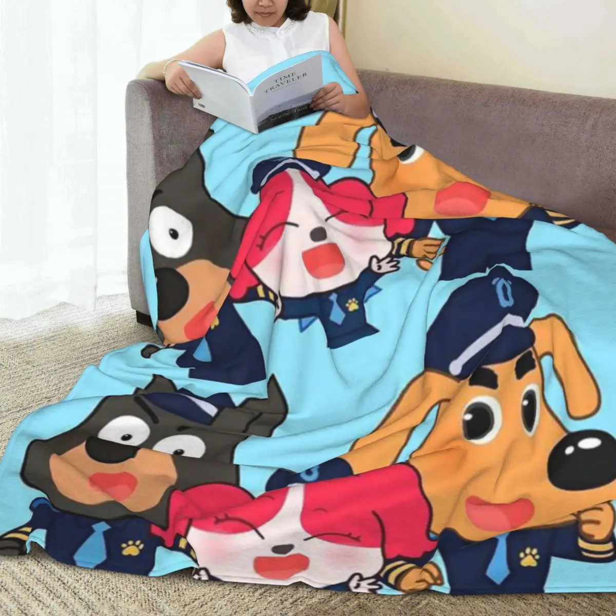 Throw Blanket Sheriff Labrador Micro Fleece Blanket Four Sizes Modern Portable For Camping Nice Gift