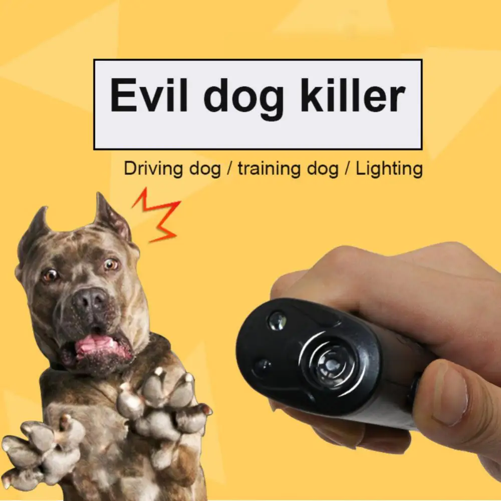 Pet Dog Repeller Whistle Anti Barking Stop Bark Training Device Trainer LED Ultrasonic 3 In 1 Anti Barking Dog Training Supplies