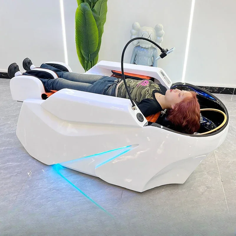 

Electric Smart Massage Shampoo Chairs Beauty Head Spa Barber Shop Water Cycle Shampoo Chairs Salon Furniture Silla Champú FYSB