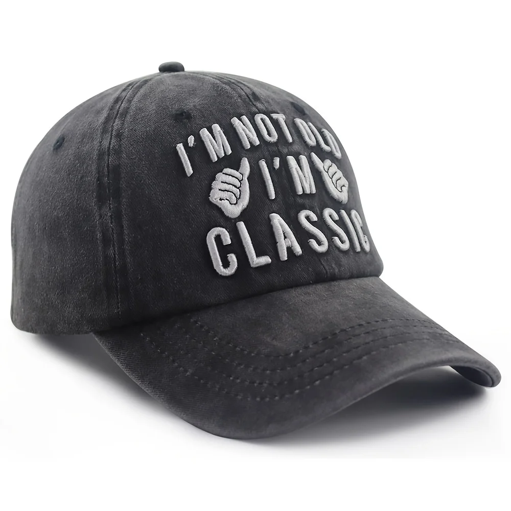 

Funny "I'm Not Old I'm Classic" Adjustable Baseball Cap for Men & Women Lightweight Embroidered Dad Hat with ThumbsUp Design,