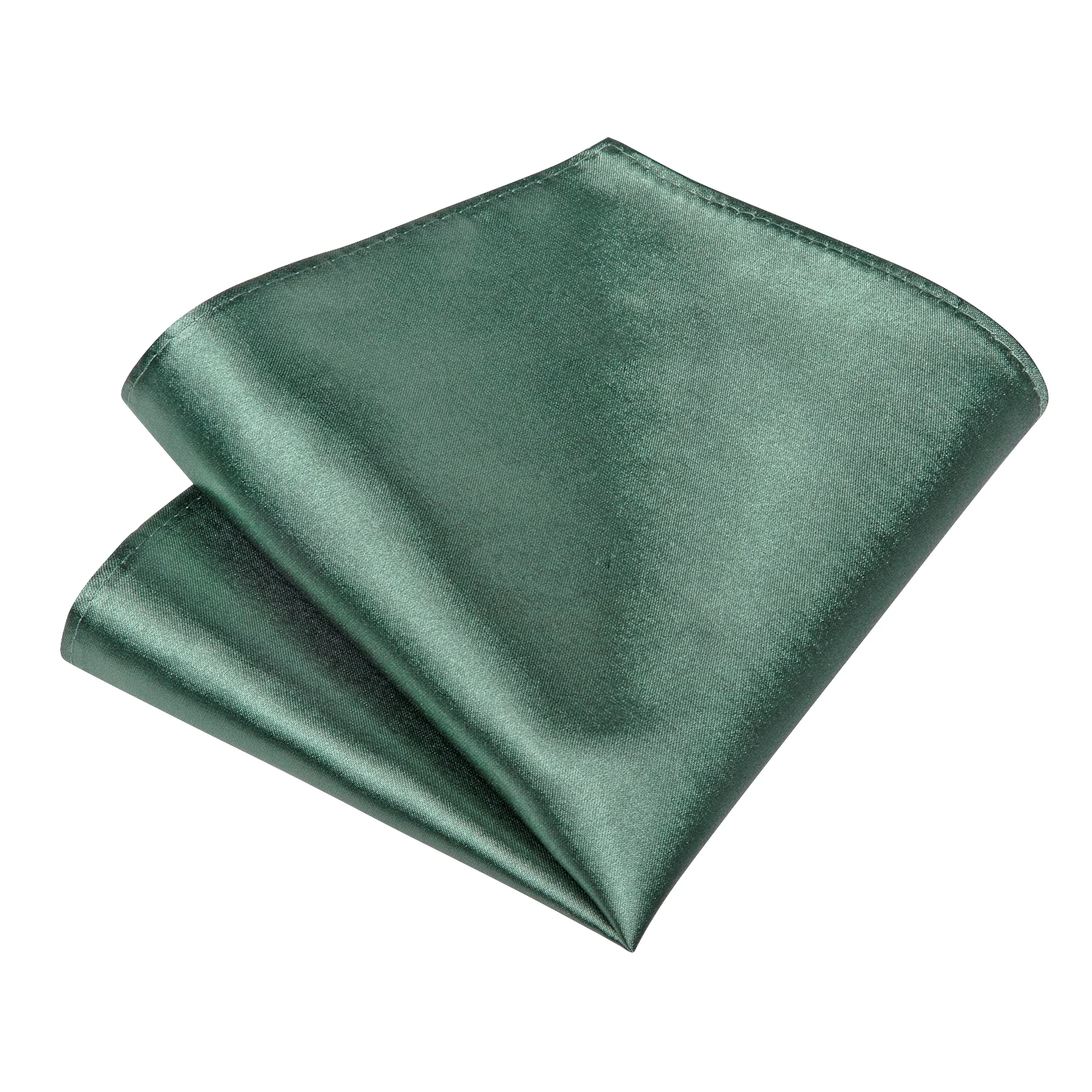 2022 New Sage Green Solid Silk Men\'s Neck Tie Set Pocket Square Cufflinks 8cm Wide 150cm Length Ties for Men Accessories Gift