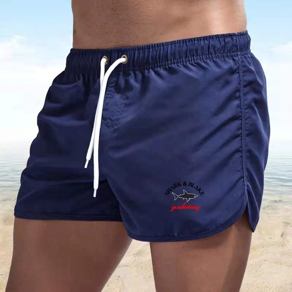 Shorts de praia para surfe masculino, roupa de banho, shorts esportivos masculinos fitness, verão, 2024