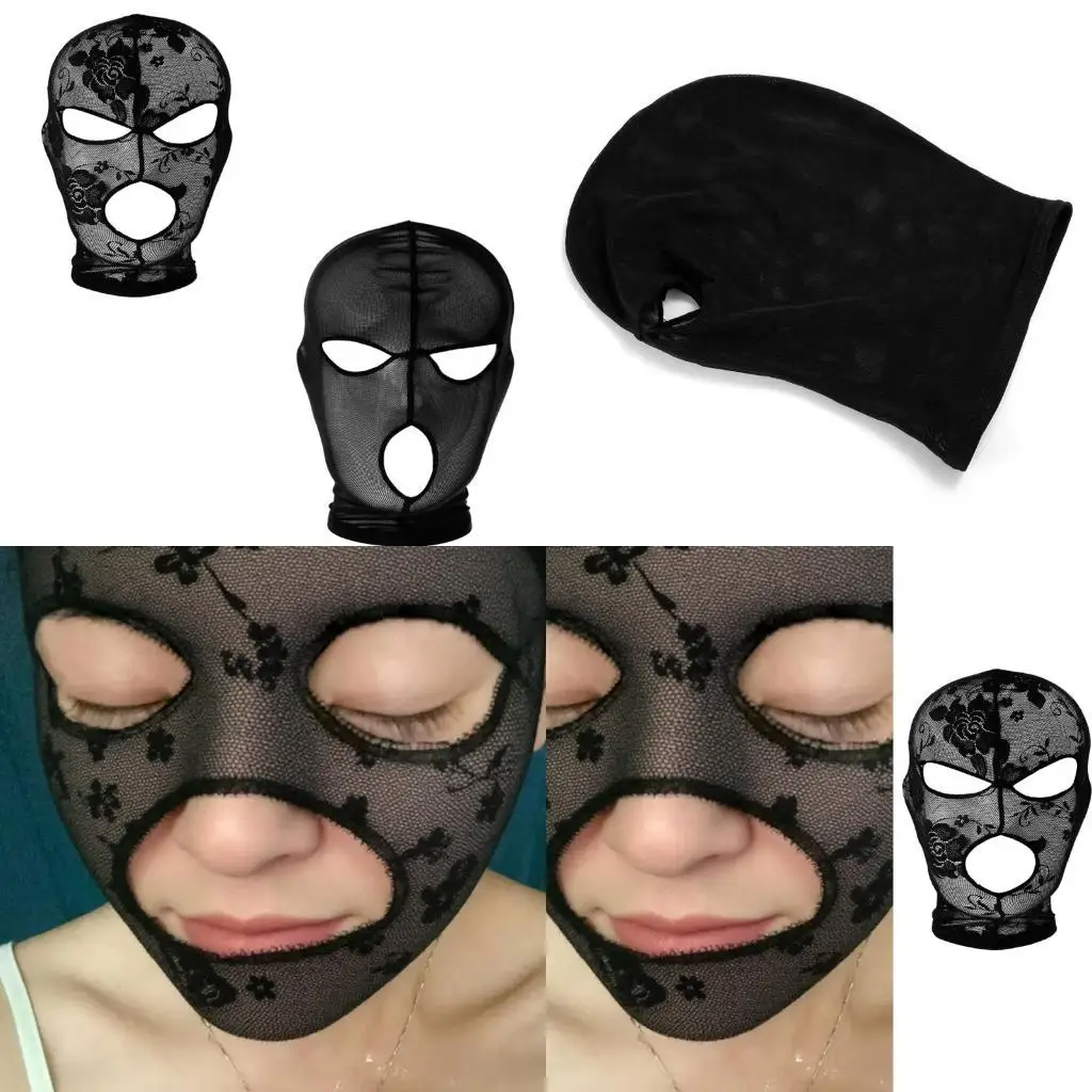 

31BB Delicate Embroidery Lace Face Veil For Women Airy Stretchy Tulle Fashion Accessories Unknown Mystery Play