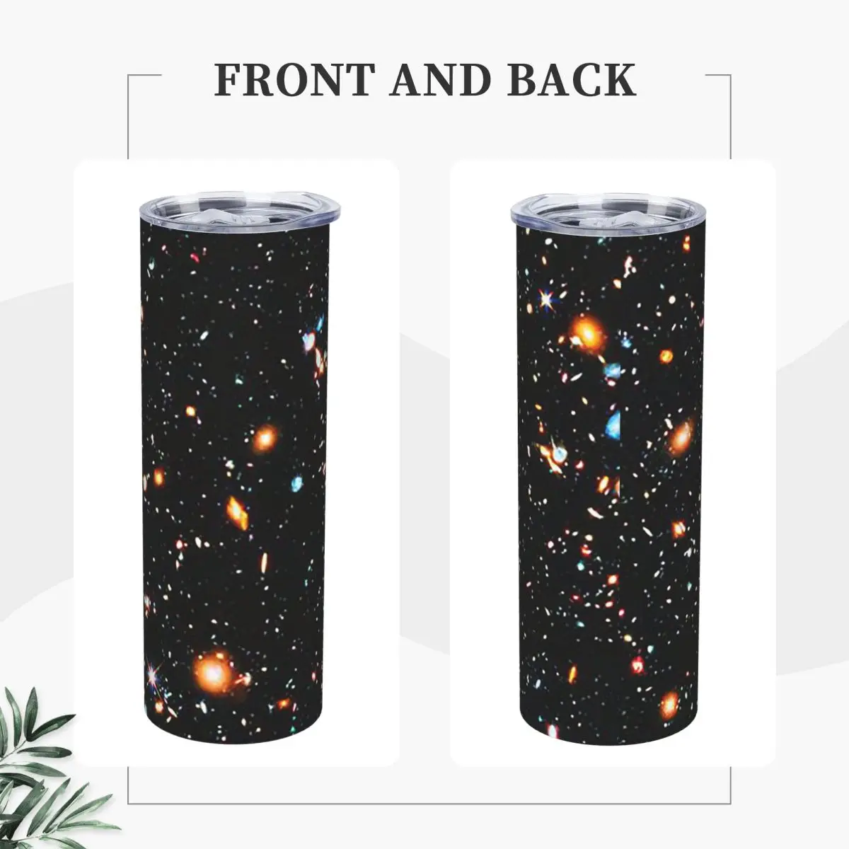 Hubble Extreme Deep Field Stainless Steel Tumbler Vacuum Insulated Mug Thermal Cold Cup Straw With Lid 20oz