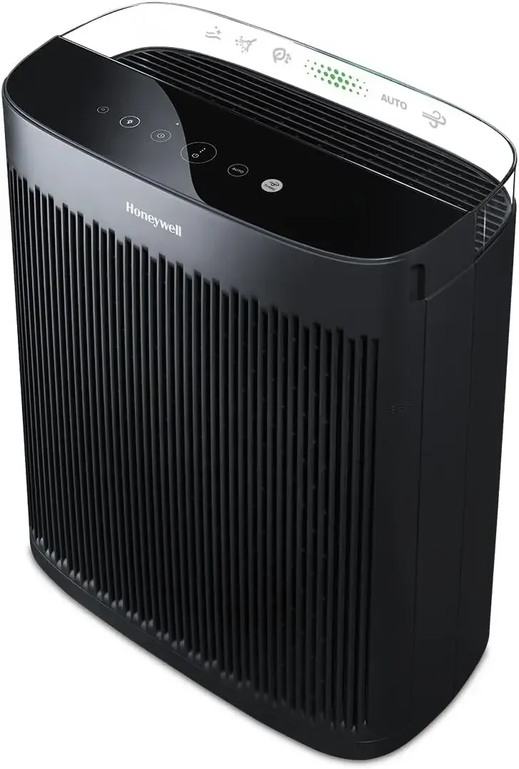 

Air Purifier with Air Quality Indicator and Auto Mode, Extra-Large Rooms, Home (500 sq ft), Black - Reduces Airborne Allergens