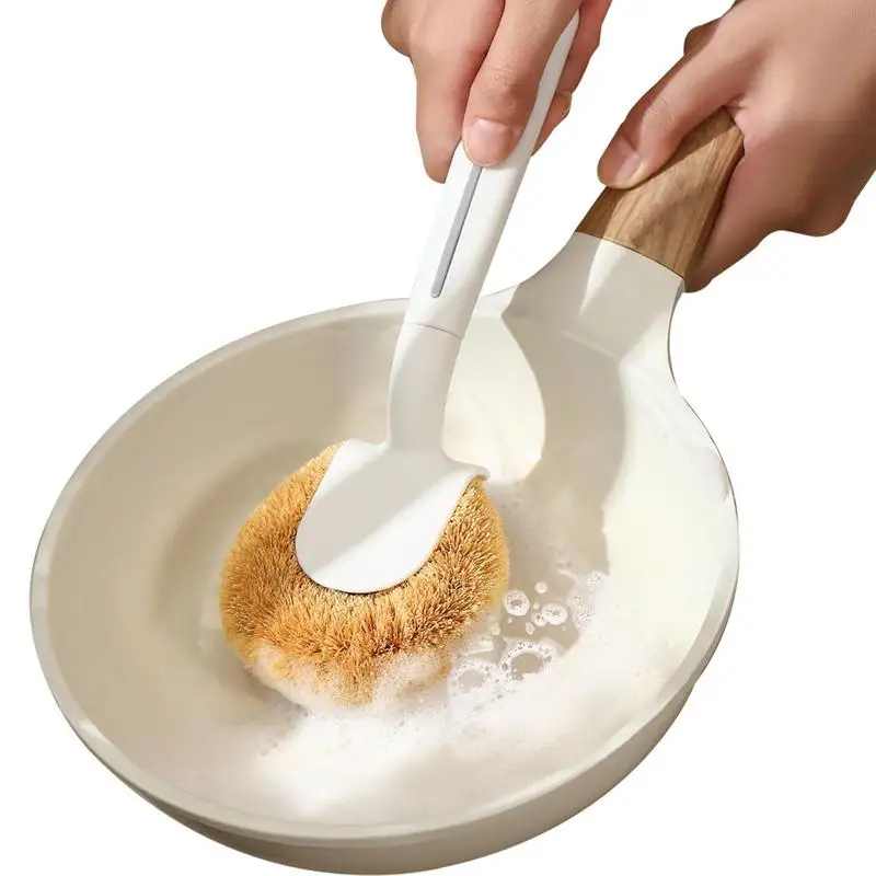 Dish Scrubber Brush Soft Bristles Dish Brush With Long Handle For Kitchen Hangable Non Slip Easy Grip Multifunctional Kitchen