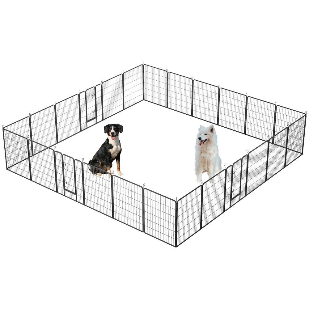 

Foldable 24-Panel 40'' Dog Playpen with Lockable Door for All-Size Dogs, Outdoor/RV/Camping