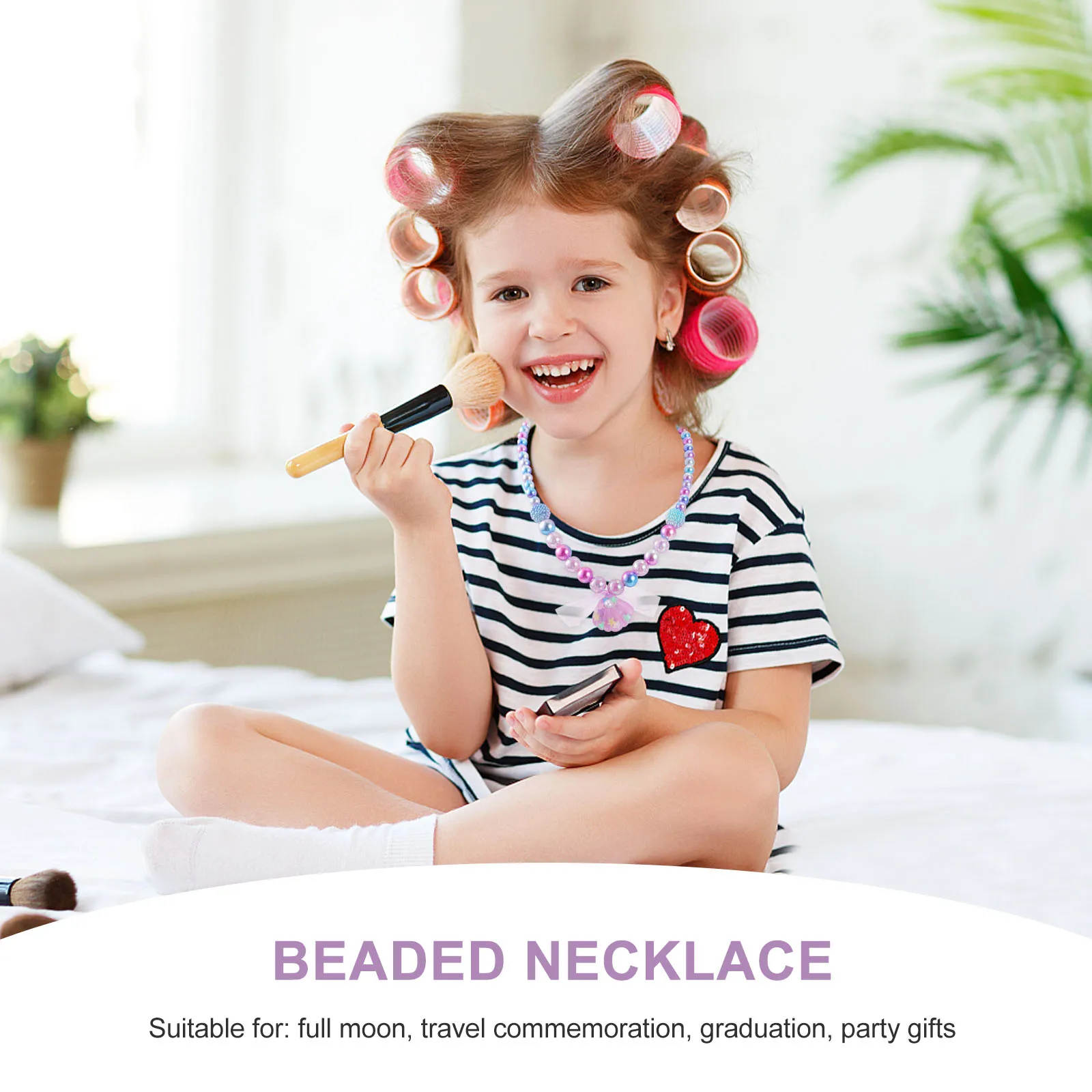 

6 Pcs Shell Necklace Bracelet Set Kids Jewelry for Girls Beaded Resin Accessories Fine Craftsmanship Comfortable