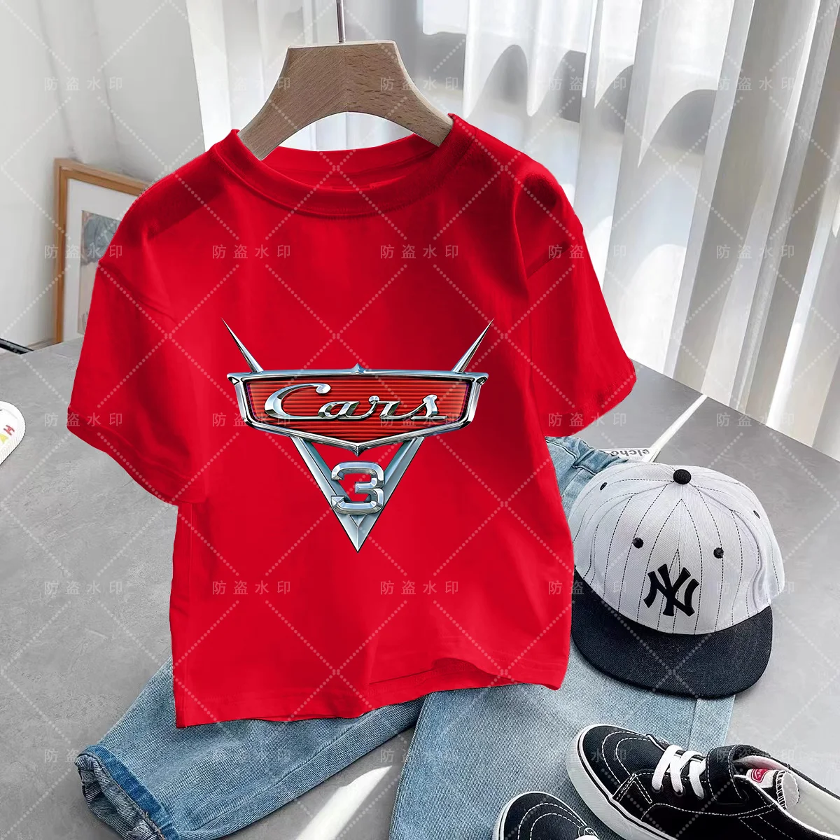 Disney Kids T-shirt Car Pixar Lightning McQueen cartoon Graphic Baby Girl Clothes Boy T-shirt Summer Kids T-shirt