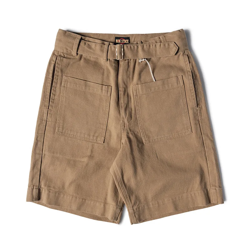 NON STOCK Heavyweight Motorcycle Shorts Men's Thickened High Waist Vintage Multi-Pocket Work Pants