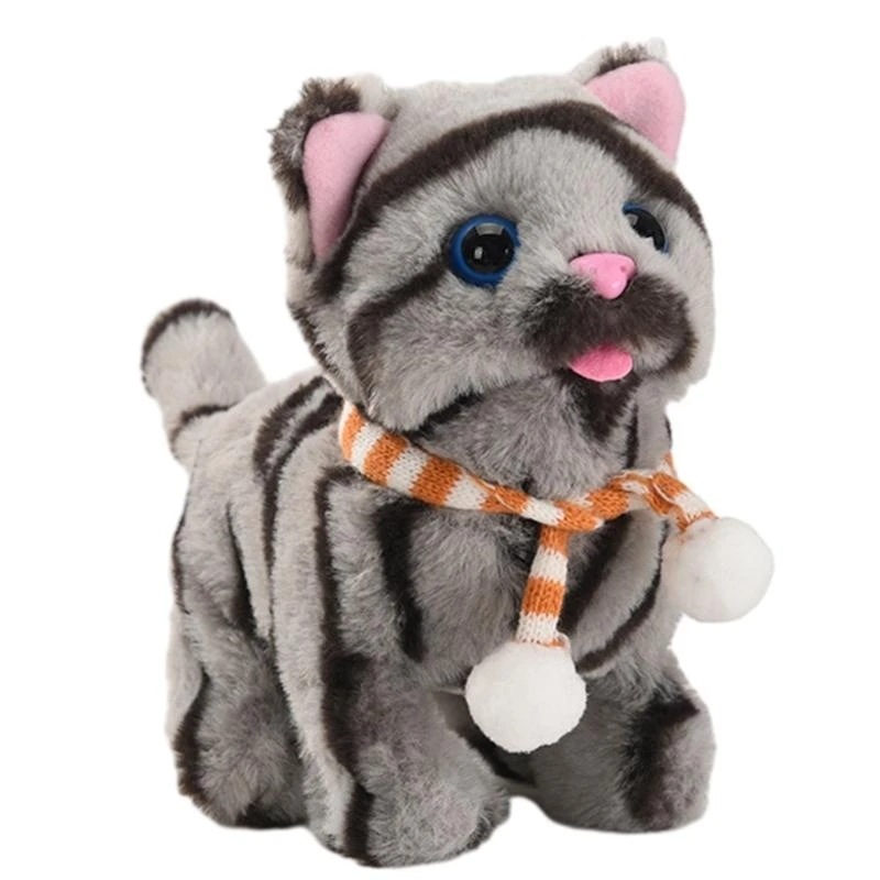 U13F ตุ๊กตาตุ๊กตาสัตว์ลูกแมวน่ารักของเล่นไฟฟ้าปีใหม่ของขวัญวันเกิดคริสต์มาส