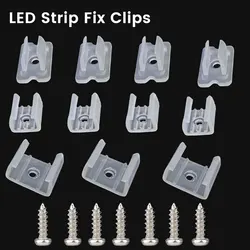 6mm 8mm 12mm 15mm LED Strip Fix Clips Connector With Screws For Fixing 2835 Neon COB/Light Plastic Buckle Accessories