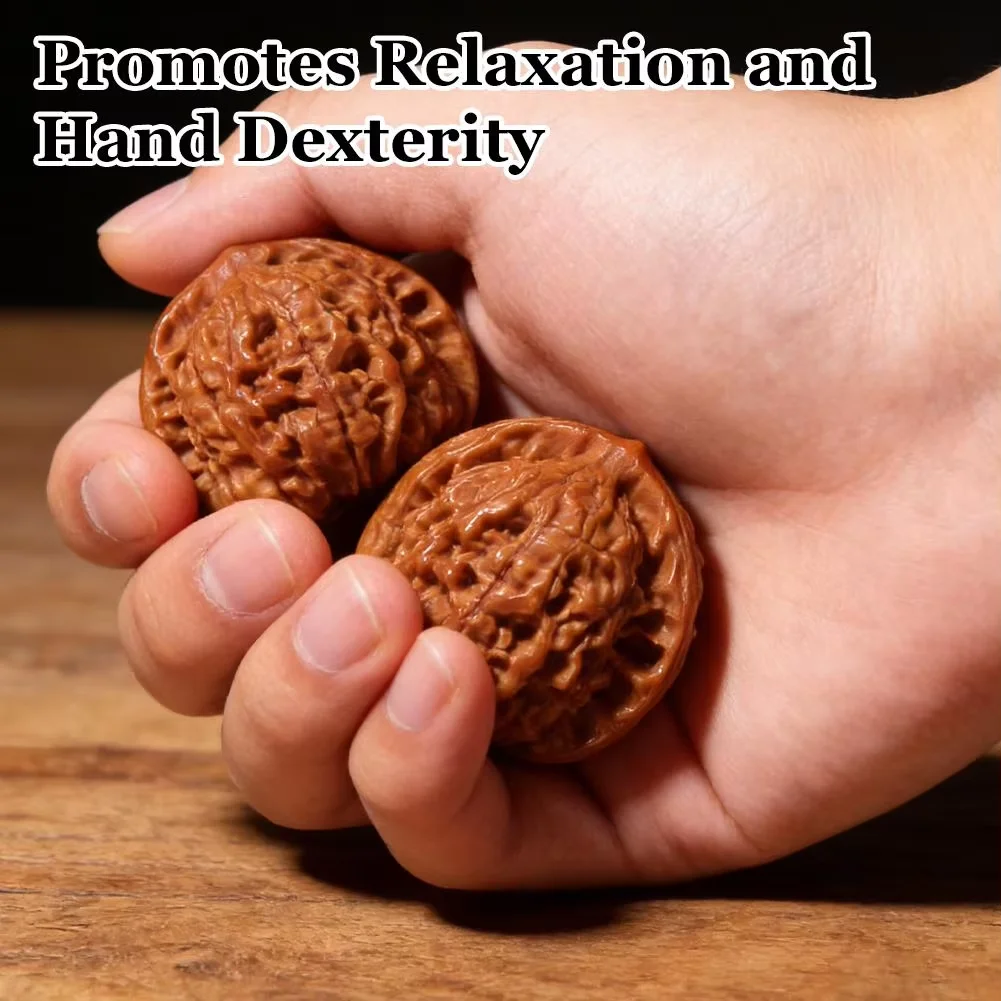 Creative Handmade Natural Wenwan Walnut Handball Health Care Grip Ball Palm Massage Relaxation Toys Stress Relief Toys Gadget