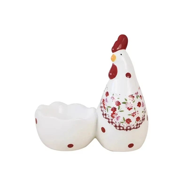 Three-dimensional egg holder cup ceramic handicraft ornament decoration creative cute egg Gu ceremony breakfast egg rack single