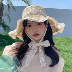 Women Sun Hat Wide Large Brim Beach Hats Womens Summer Straw Hat Foldable Sun Hat Chapeau Femme Beach UV Protection Cap