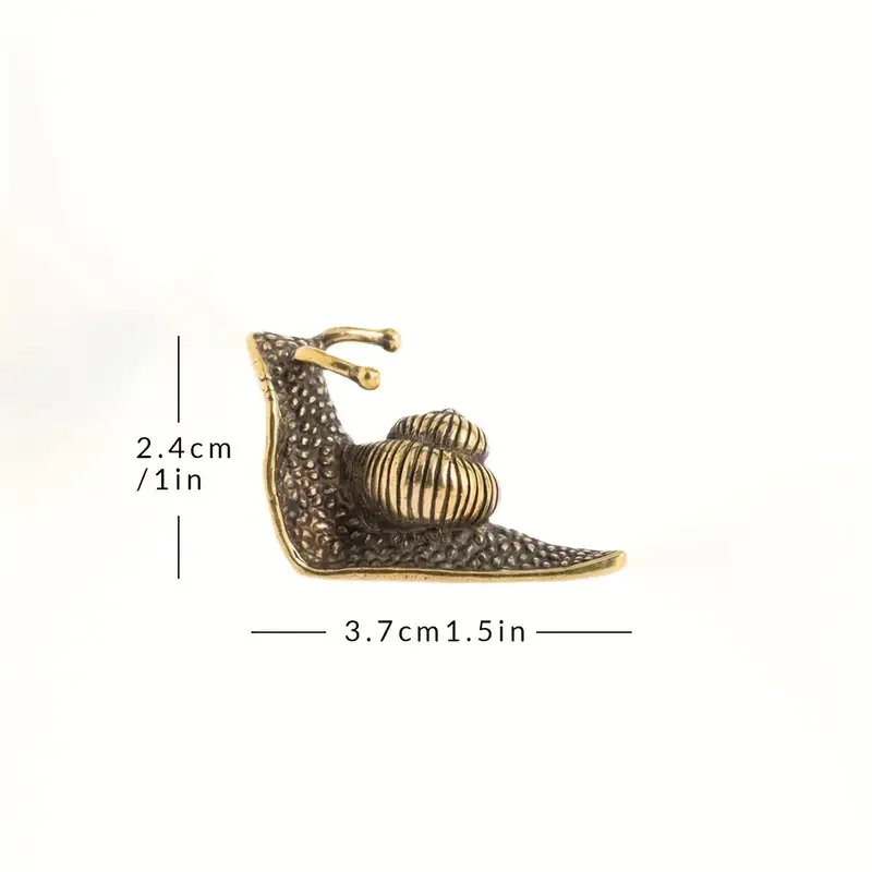 Vintage Brass Snail Figurine Collectible, 1pc Metal Snail Statue for Indoor Decor