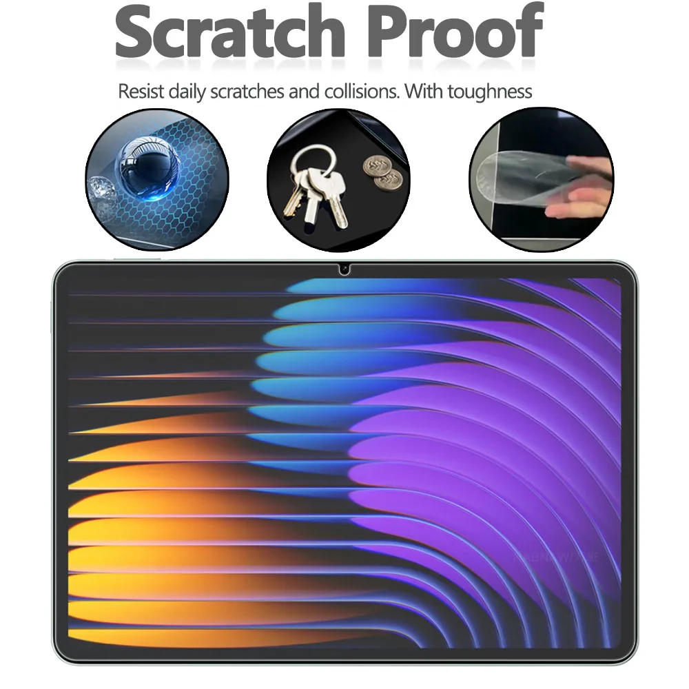 2 Pieces Hard Scratch Proof Film HD Tempered Glass Screen Protector For Xiaomi Pad 7 Clear Protective Cover For Xiaomi Pad 7 Pro