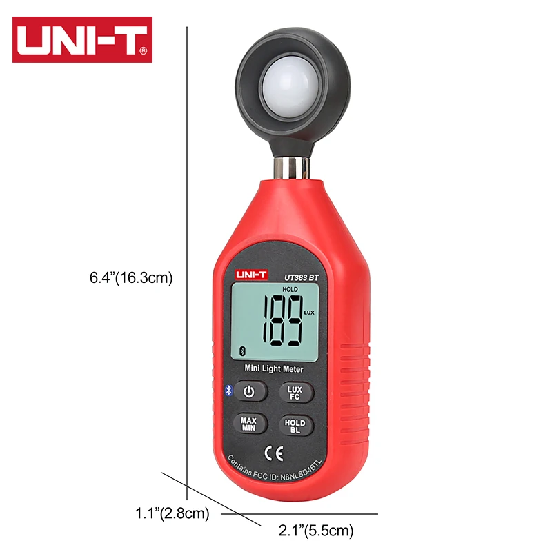 UNI-T Ut383 Digitale Lichtmeter Ut383bt Lux Meter 200,000 Lux Illuminometers Fotometer Milieu Tester Bluetooth