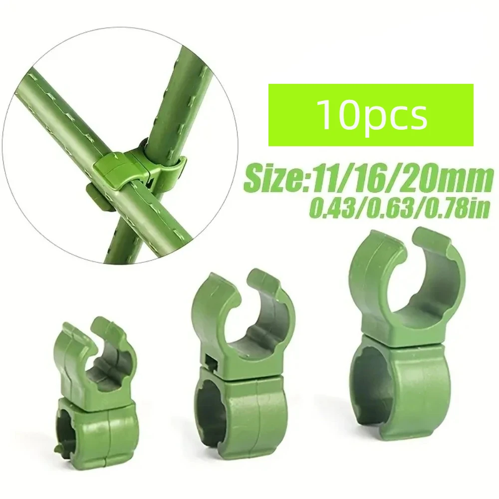 10pcs New 8-20mm Fixed Cross Clip Joint Fastener 360 Adjustable Plant Frame Clips Plant Support Rattan Stent Accessory Garden