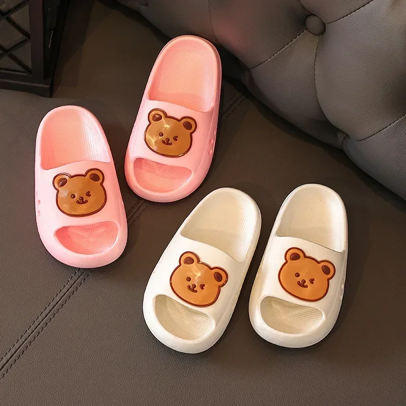 Cartoon Bear Kids Slippers for Boys Summer Beach Indoor Slippers Cute Girl Shoes Home Soft Non-Slip Baby Children Slippers