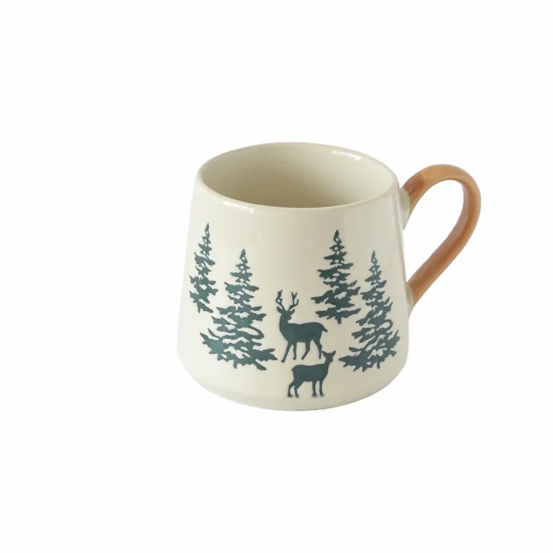 

Home Garden Drinkware Kitchen,Dining & Ba Christmas tree ceramic mug home office coffee cup milk cup pine tree cup breakfast cup