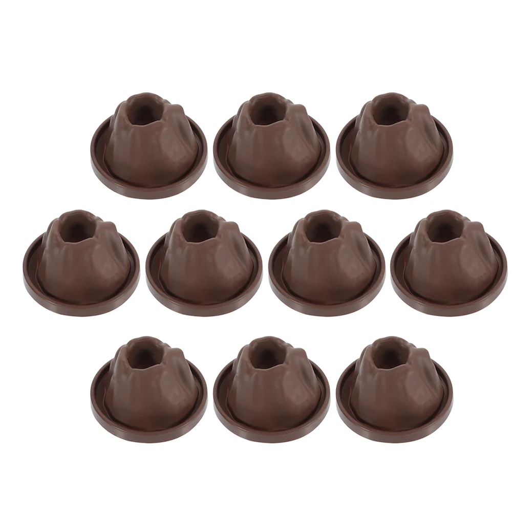 10 Pcs Toy Volcano Experiment Kit Science Models Eruptions Base Accessories Coffee Shell DIY Child