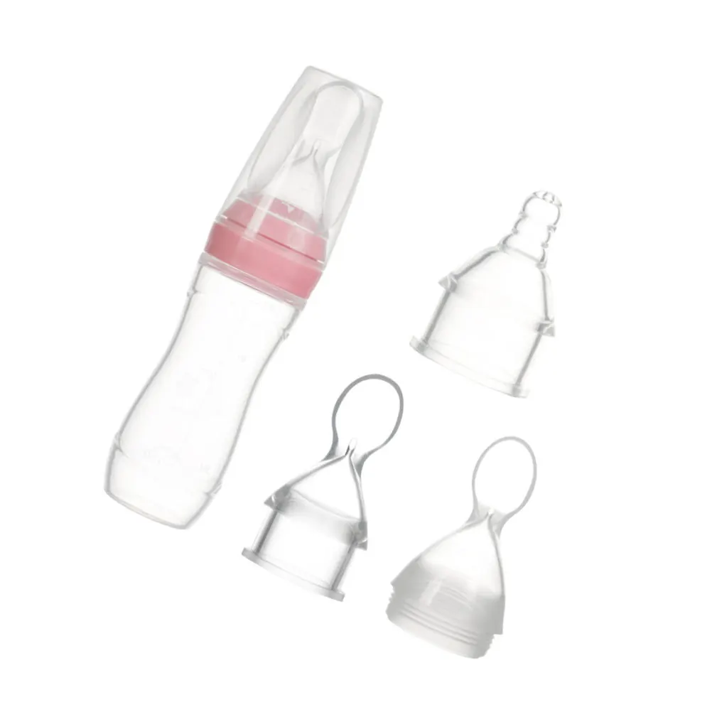 

3шт силиконовые детские бутылочки для кормления младенцев бутылочка для кормления ложка голова сок чистый легкий вес